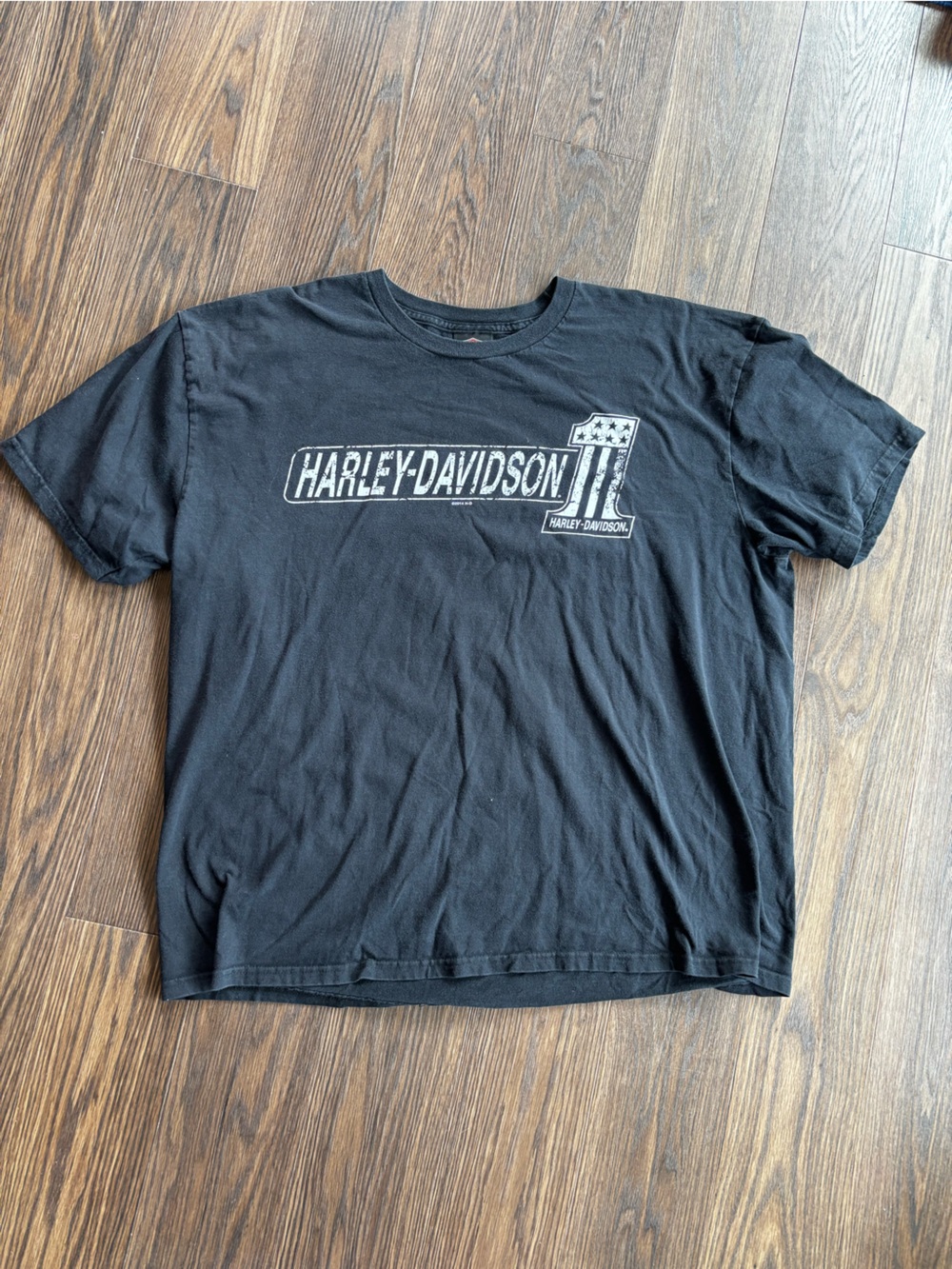 Harley-Davidson Black and Orange Shield Logo Tee